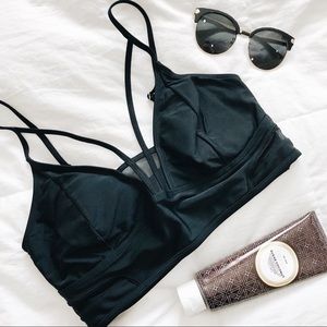 FOREVER 21 Black Bikini Top with Mesh details
